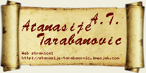 Atanasije Tarabanović vizit kartica